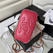 	 Chanel Vanity With Chain Dark Pink Size 17x9.5x8cm - 4