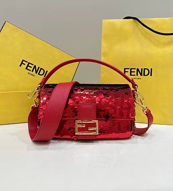 	 Fendi Baguette Red One Size 26x7x13cm
