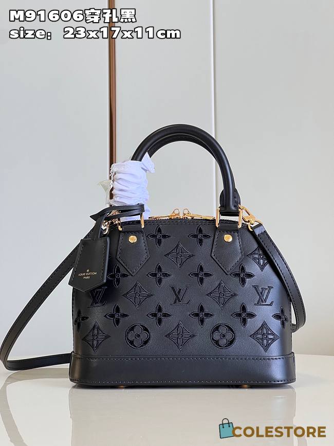 Louis Vuitton Alma BB Black Leather Bag M22878 Size 23.5 x 17 x 11 cm - 1