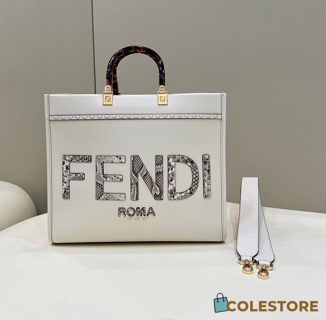 Fendi Sunshine Medium Python White Size 36×12×31cm - 1