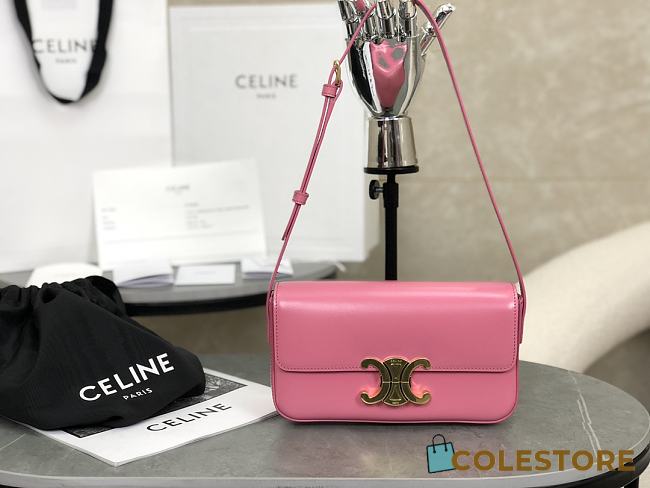 Celine Triomphe Shoulder Bag Pink Size 20x10x4cm - 1