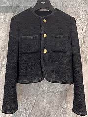 Celine Tweed Jacket Black  - 6