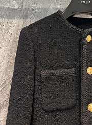 Celine Tweed Jacket Black  - 2