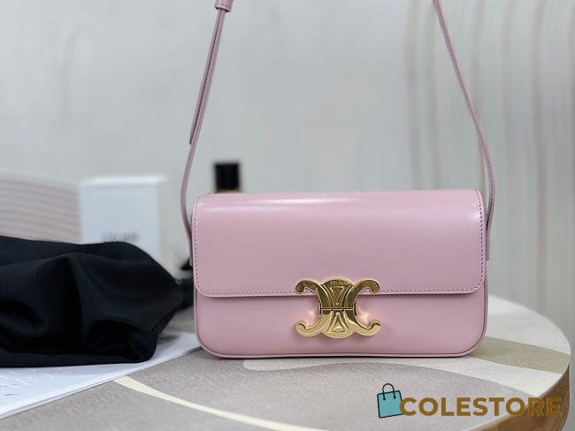 Celine Triomphe Shoulder Bag Light Pink Size 20x10x4cm - 1