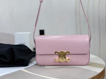 Celine Triomphe Shoulder Bag Light Pink Size 20x10x4cm