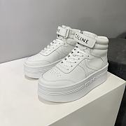 Celine Sneakers With Velcro And Wedge In Calfskin Optic White - 3