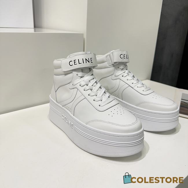 Celine Sneakers With Velcro And Wedge In Calfskin Optic White - 1