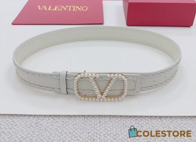 	 VALENTINO GARAVANI White  Belt 4cm - 1