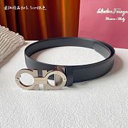  Ferragamo Belt Sliver Hardware 3.5cm - 1