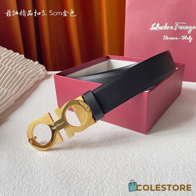  Ferragamo Gold Hardware Belt Size 3.5cm - 1