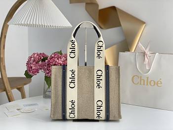 Chloe Large Woody tote bag in cotton canvas 45*33*13cm 