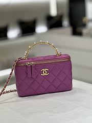 Chanel Vanity With Chain Violet Mini Size 17-4-10.5cm  - 1
