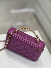 Chanel Vanity With Chain Violet Mini Size 17-4-10.5cm  - 4