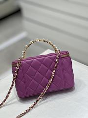 Chanel Vanity With Chain Violet Mini Size 17-4-10.5cm  - 2