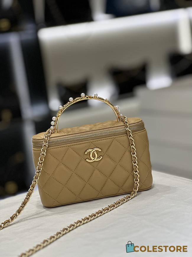 	 Chanel With Chain Beige Mini Size 17x4x10.5cm - 1