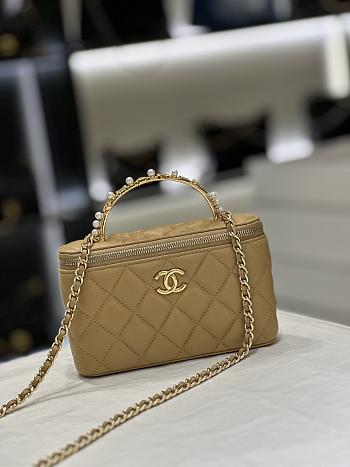 	 Chanel With Chain Beige Mini Size 17x4x10.5cm