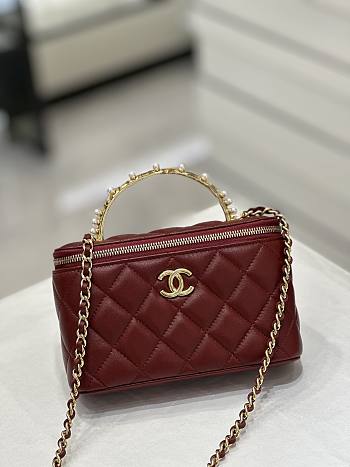 Chanel With Chain Red Mini Size 17x4x10.5cm
