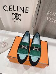 	 Hermes Kelly Royal Loafer Green  - 1