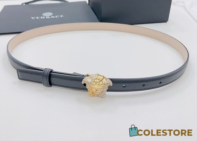 	 Versace Black Belt 2cm - 1