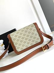 Celine Teen Triomphe 'White Brown' 22 X 16.5 X 7 - 3