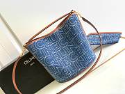 Celine Women Bucket 16 Bag in Denim with Celine All-Over Print-Navy 23 X 25 X 23 - 2