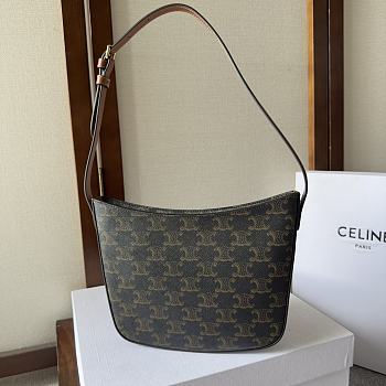  Celine Medium Celine Croque Bag In Triomphe Canvas And Calfskin 18.5-15.5-2