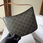  Celine Medium Celine Croque Bag In Triomphe Canvas And Calfskin 18.5-15.5-2 - 2