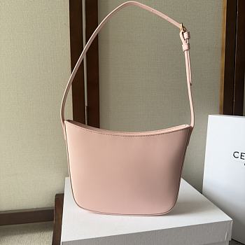 	 Celine Medium Celine Croque Bag In Triomphe Canvas And Calfskin Pink 18.5-15.5-2