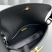 	 Prada Brushed Leather Shoulder Bag Black 25x14x4cm - 4