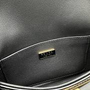 	 Prada Brushed Leather Shoulder Bag Black 25x14x4cm - 2