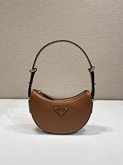 Prada Arqué Leather Shoulder Bag Brown 18x16x5 - 1