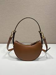 Prada Arqué Leather Shoulder Bag Brown 18x16x5 - 4