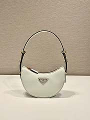 	 Prada Arqué Leather Shoulder Bag White 18x16x5 - 1