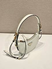 	 Prada Arqué Leather Shoulder Bag White 18x16x5 - 4