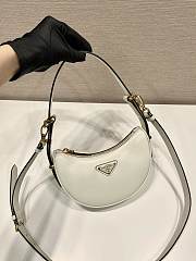 	 Prada Arqué Leather Shoulder Bag White 18x16x5 - 3