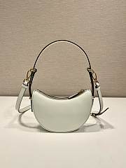 	 Prada Arqué Leather Shoulder Bag White 18x16x5 - 2