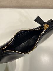 Prada Arqué Leather Shoulder Bag Black 18x16x5 - 5