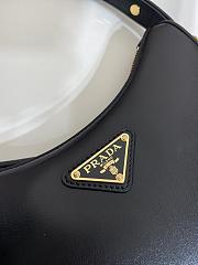 Prada Arqué Leather Shoulder Bag Black 18x16x5 - 3