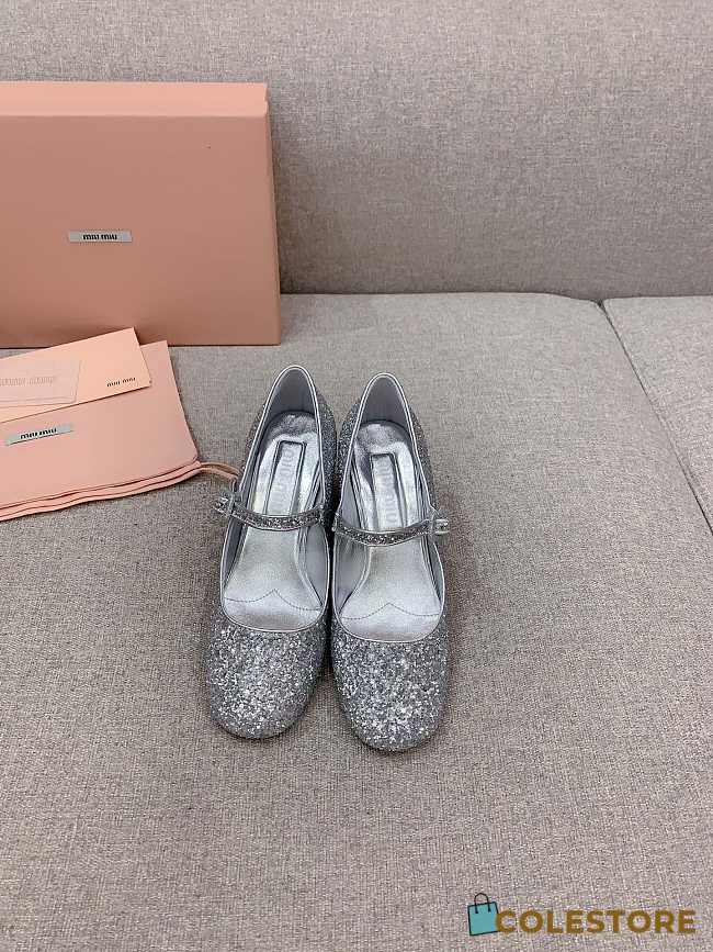 Miu Miu Patent Leather Pumps Silver Size 35-39 - 1