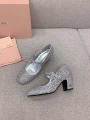 Miu Miu Patent Leather Pumps Silver Size 35-39 - 4