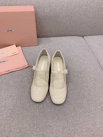 	 Miu Miu Patent Leather Pumps Ivory