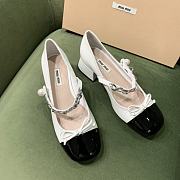 Miu Miu Leather Slingback Pumps Ivory/Black 3.5cm - 2