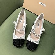 Miu Miu Leather Slingback Pumps Ivory/Black 3.5cm - 4