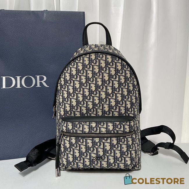 Dior Rider Backpack Beige And Black Dior Oblique Jacquard Size 29 x 32 x 12 - 1