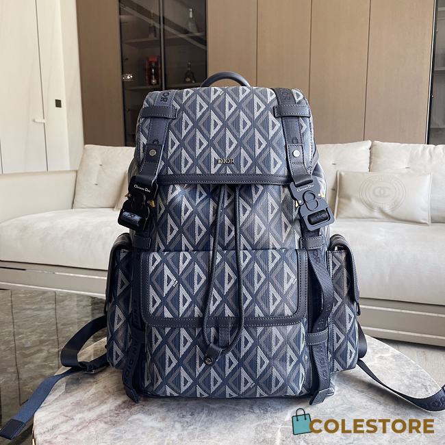Dior Hit the Road Backpack Blue CD Diamond Canvas 43 x 51 x 20 cm - 1