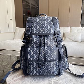 Dior Hit the Road Backpack Blue CD Diamond Canvas 43 x 51 x 20 cm