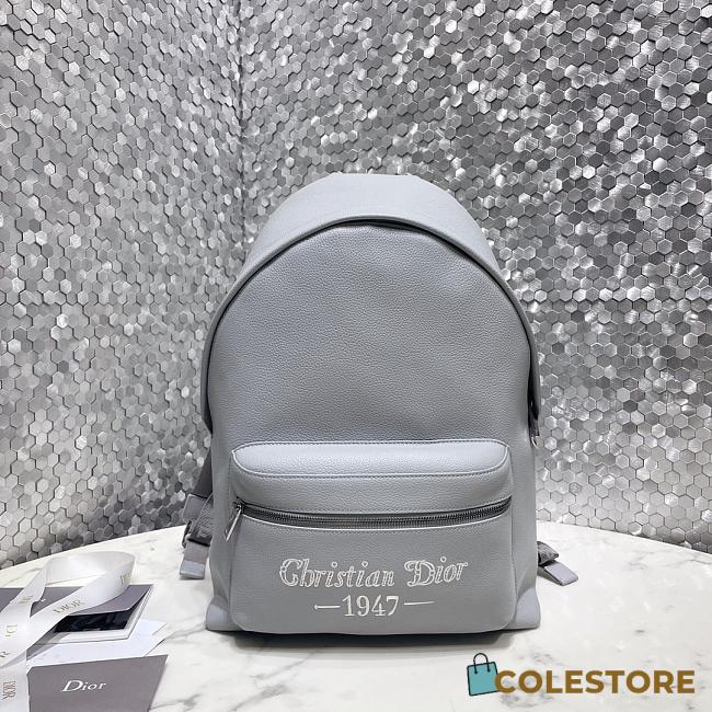 Dior Rider Backpack Dior Gray Grained Calfskin with ‘Christian Dior 1947’ Signature 30 x 42 x 15cm - 1