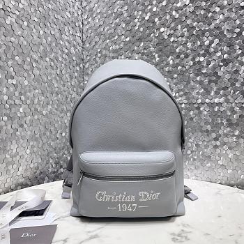Dior Rider Backpack Dior Gray Grained Calfskin with ‘Christian Dior 1947’ Signature 30 x 42 x 15cm