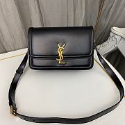 YSL Solferino Medium Satchel In Box Leather Black 23*16*6cm   - 1