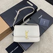 YSL Solferino Medium Satchel In Box Leather White 23*16*6cm - 1